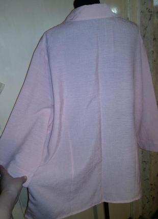 Пудровая,женственная блузка на пуговицах,расшитая бисером и камнями,большого размера5 фото