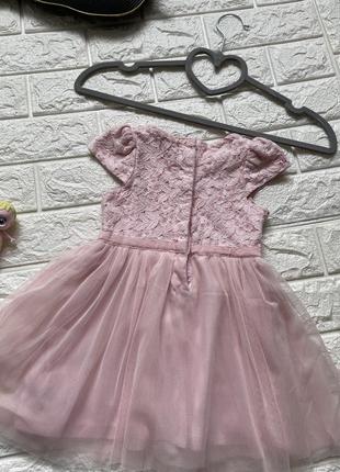 Пышное нежное фатиновое розовое платье от некст на девочку 12-18 месяцев2 фото