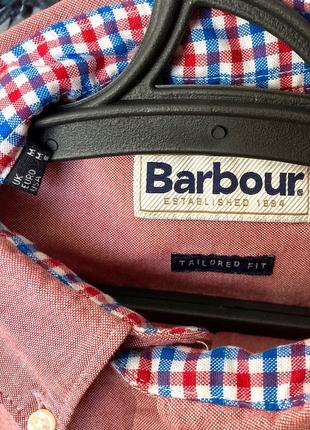 Barbour tailored fit красная оранджевая рубашка м3 фото