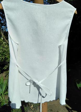 Красивая льняная блуза с вышивкой / вышиванка f&amp;f (лен, вискоза)5 фото