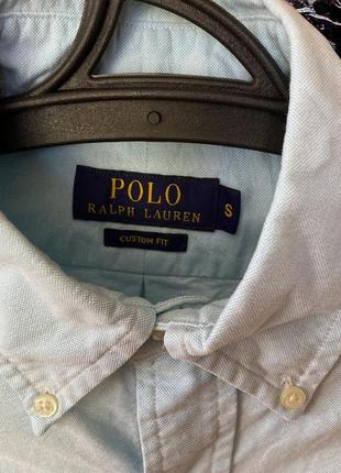 Polo ralph lauren custom fit tiffany сорочка на довгий рукав тіффані бірюзова голуба s3 фото