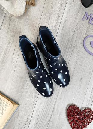 Женские резиновые ботинки essentials синие в горошек размер 408 фото