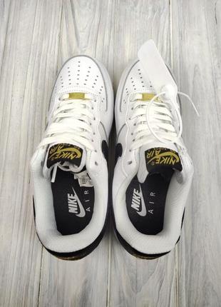 Nike air force 1 low white black gold1 фото