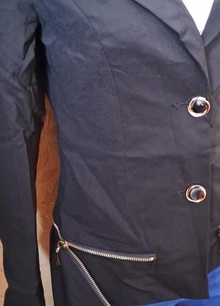 Стильний подовжений чорний та синій піджак, жакет однобортний, норма, батал2 фото