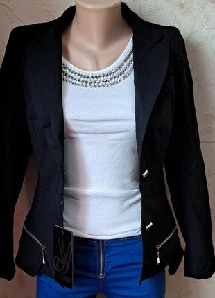 Стильний подовжений чорний та синій піджак, жакет однобортний, норма, батал4 фото