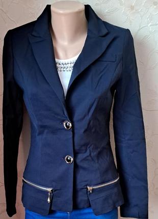 Стильний подовжений чорний та синій піджак, жакет однобортний, норма, батал6 фото