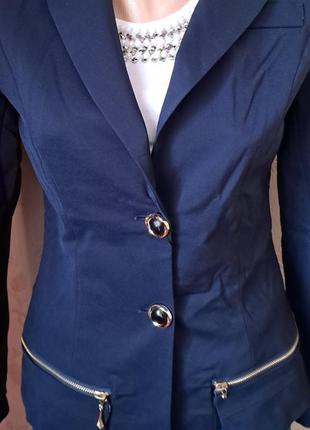 Стильний подовжений чорний та синій піджак, жакет однобортний, норма, батал7 фото