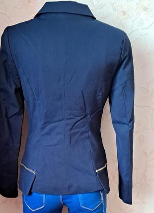 Стильный удлиненный черный и синий пиджак, жакет однобортный, норма, батал8 фото