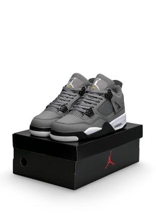 Nike air jordan 4 retro gray white1 фото