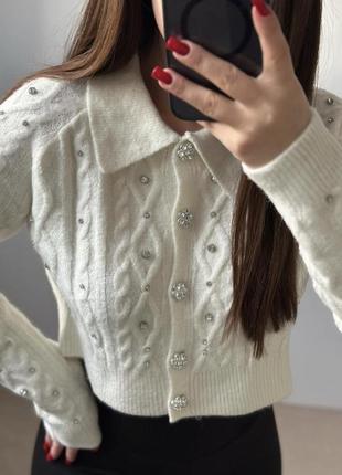 Неймовірно шикарний светр zara з стразами2 фото