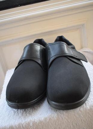 Шкіряні туфлі мокасини на широку неопрен easy черевики на липучці р. 10 р. 45 29,5-30,5 см3 фото