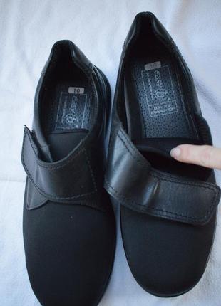 Шкіряні туфлі мокасини на широку неопрен easy черевики на липучці р. 10 р. 45 29,5-30,5 см6 фото