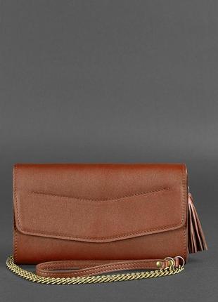 Женская кожаная сумка элис светло-коричневая краст blanknote арт. bn-bag-7-k2 фото