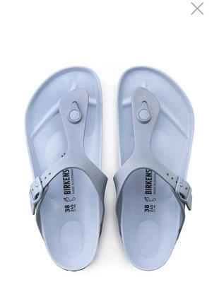 Голубые сандалии шлепки сандалии оригинал birkenstock голубые шлепки шлепанца вьетнамки 36 - 36,5