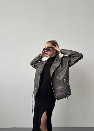 Женская куртка (осень,весная)из качественной эко кожи на подкладке. косуха удлинена хорошее качество 🔥8 фото