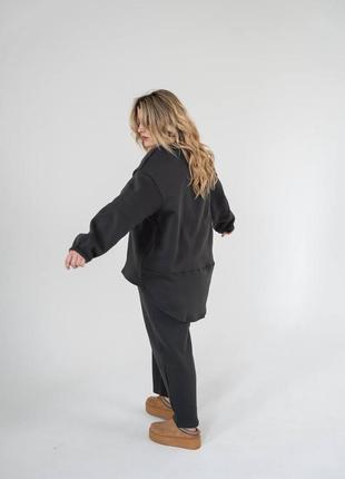 Теплый флисовый костюм. 48-62 размера. черный, серый, пудра8 фото