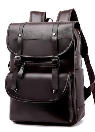 Рюкзак міський еко шкіра dark brown 1290