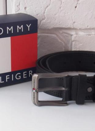 Ремінь чоловічий шкіряний прошитий tommy hilfiger