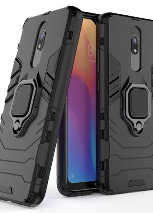 Чехол ring case для xiaomi redmi 8a бронированный бампер с кольцом черный
