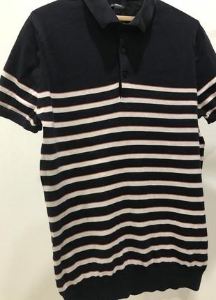 H&amp;m polo 👕 поло в смужку котон+шовк4 фото