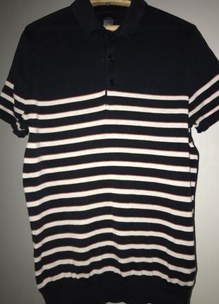 H&m polo 👕 поло в смужку котон+шовк