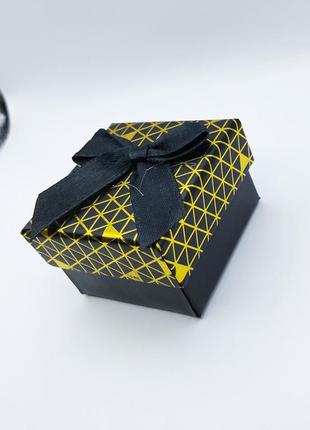 Коробочка для украшений под кольцо,кулон или серьги квадратная черная2 фото