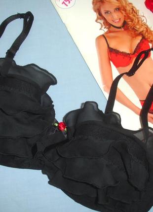 Бюстгальтер бюст ліф бюстик ліфчик чашка 75-80 а еротична білизна з воланом чорний