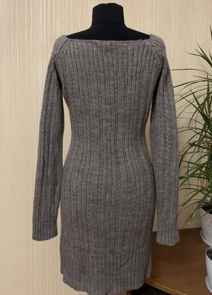 Теплое шерстяное шерстяное платье удлиненный теплый свитер s2 фото