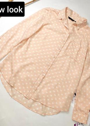 Рубашка женская персикового цвета в белый горох от бренда new look 10