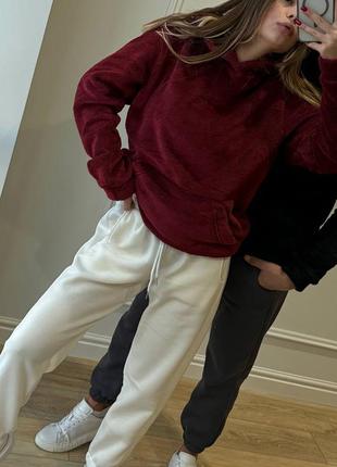 Худи оверсайз плюшевий женский мужской парный9 фото