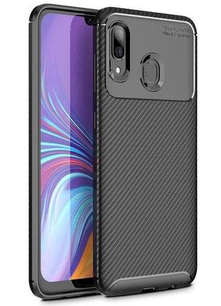 Чохол fiji ultimate carbon для samsung galaxy a20 2019 (a205) противоударный бампер чорний
