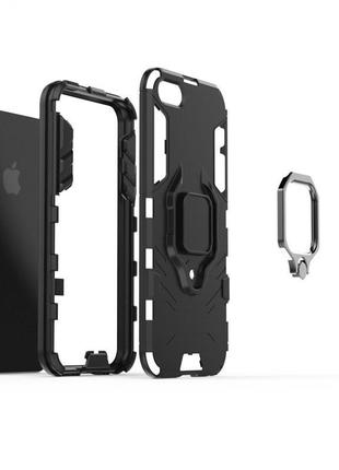 Чехол ring case для apple iphone 7 бронированный бампер с кольцом черный3 фото