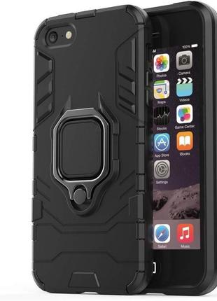 Чехол ring case для apple iphone 7 бронированный бампер с кольцом черный 2
