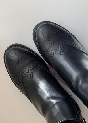 Натуральна шкіра челсі черевики броги ботинки ботильйони чоботи оксфорди2 фото