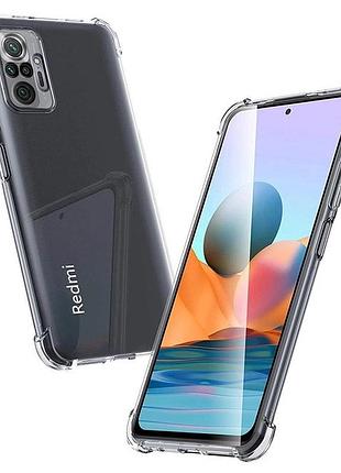 Чехол fiji proof для xiaomi redmi note 10 pro бампер с усиленными бортами transparent