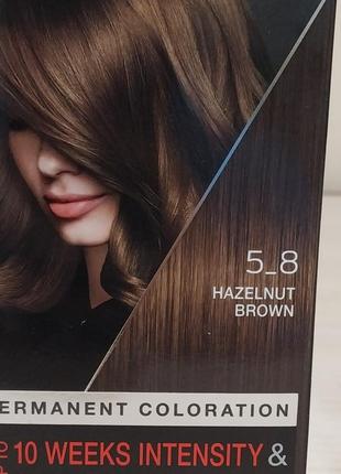 Стійка крем-фарба для волосся syoss permanent coloration 5-8 горіховий світло-каштановий, 115 мл1 фото