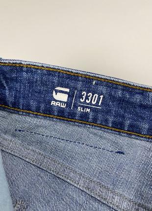 Мужские джинсы g star raw 3301 slim jeans6 фото