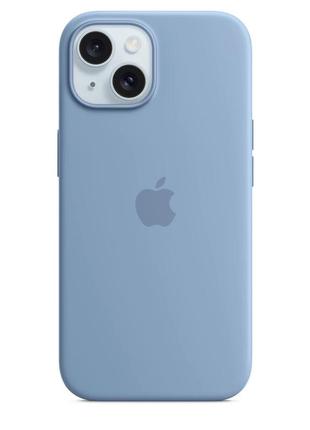 Чехол apple iphone 15 silicone case with magsafe -  winter blue