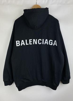 Женская кофта худи balenciaga big logo oversize hoodie xs