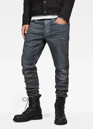 Шикарні звужені джинси g-star raw 3301 slim dark aged cobler denim jeans1 фото