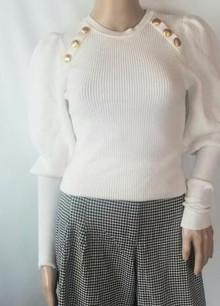 Женская кофта свитер zara с золотыми пуговицами8 фото