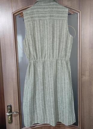 Льняное платье / сарафан в полоску esmara (лен, хлопок)2 фото
