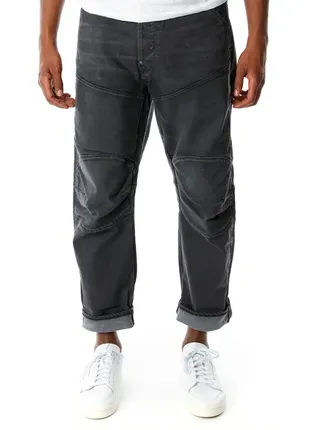 Широкие плотные джинсы g-star raw 5620 3d relaxed dry waxed pebble grey denim jeans