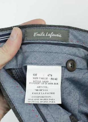 Класичні шерстяні брюки emile lafaurie gray wool casual / dress stretch pants6 фото