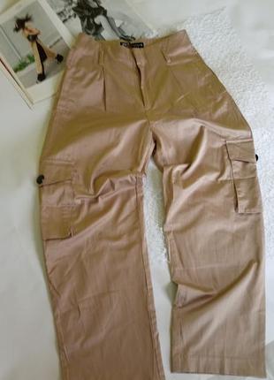 Крутезні атласні жіночі карго, брюки,штани від zara 🤎10 фото