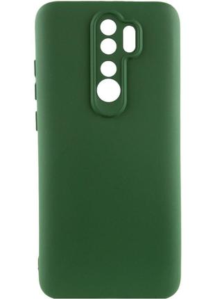 Чехол silicone cover lakshmi full camera (a) для xiaomi redmi note 8 pro чорний / black, full camera зелений / dark green