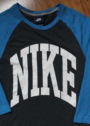 Легкая стильная мужская футболка лонгслив большое лого nike blindside three-quarter sleeve3 фото