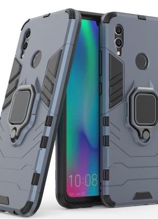 Чехол ring case для honor 10 lite бронированный бампер с кольцом темно-синий