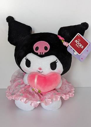 Игрушка kuromi sanrio с сердечком 30 см кукла куроми 3