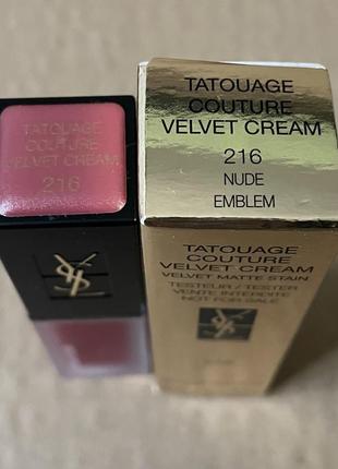 Yves saint laurent tatouage couture velvet cream #216 nude emblem3 фото